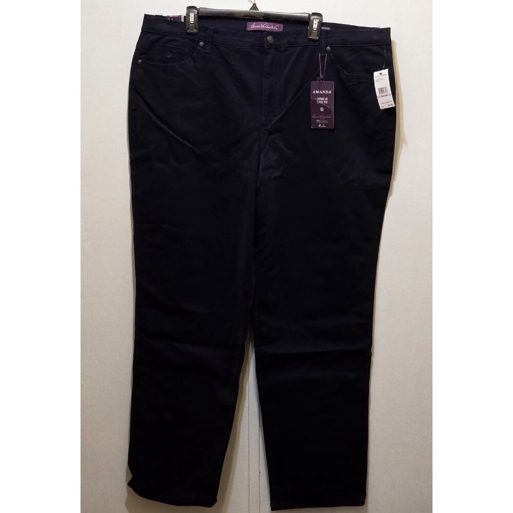 Gloria Vanderbilt Amanda Midnight Affair Tapered Leg Soft Touch 22W Long New